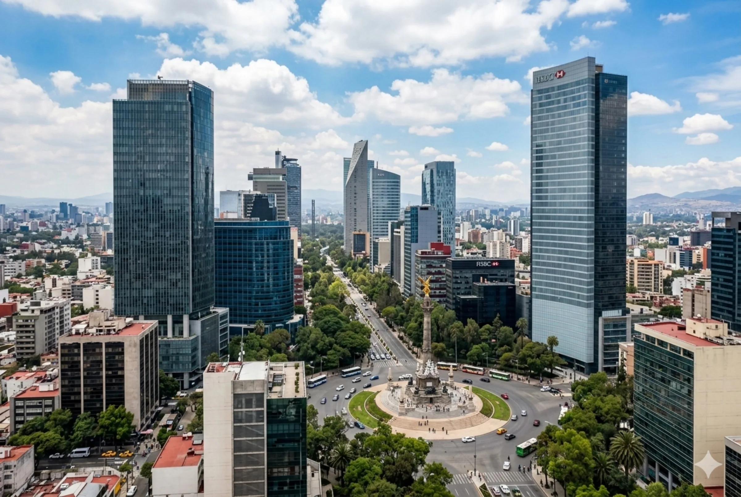 Panorama nocturno de Ciudad de México